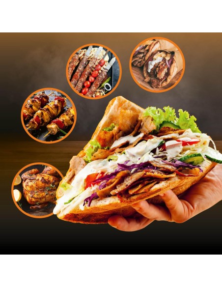 Parrilla para kebab – servir directamente desde el pincho