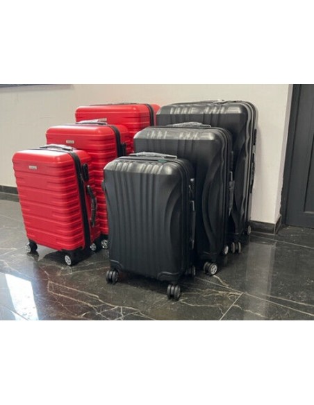 Juego de 3 maletas rígidas con ruedas en rojo Discovery MAX