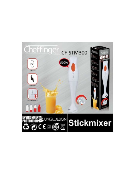 Batidora de mano 300 W cuerpo de acero inoxidable Cheffinger