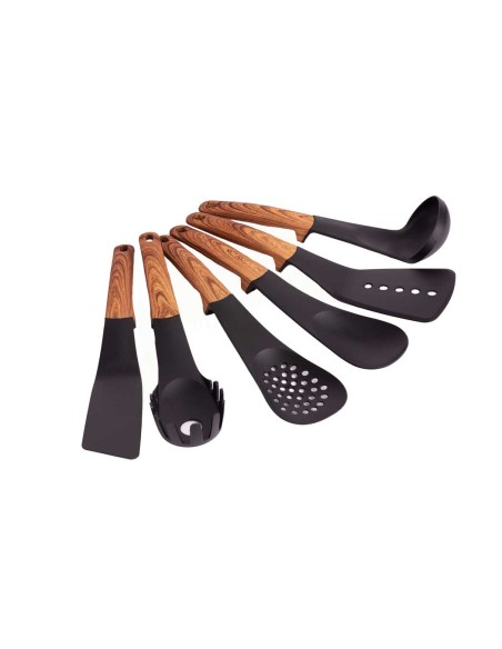 Juego de utensilios de 6 piezas con soporte giratorio Cheffinger