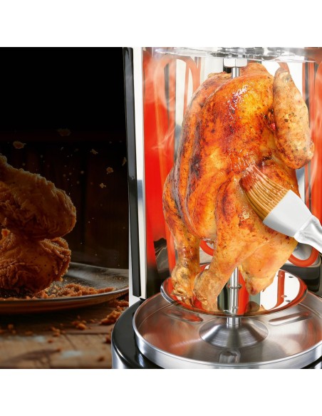 Asador Brocheta con Pincho Giratorio, Distribución del Calor 360º Desmontable Parcialmente  1400 Vatios