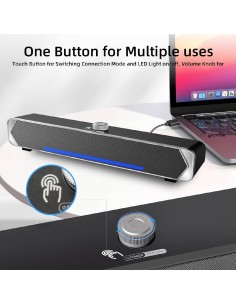 Barra de Sonido Bluetooth 5.3 con Cable y alimentación USB 2