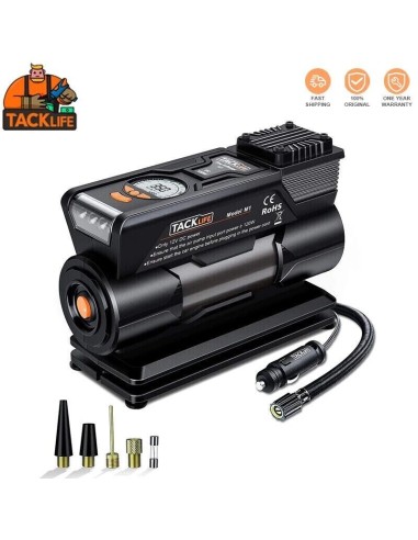 TACKLIFE M1 Compresor Aire Coche, 40L / Min Inflador Digital, 12V 150PSI