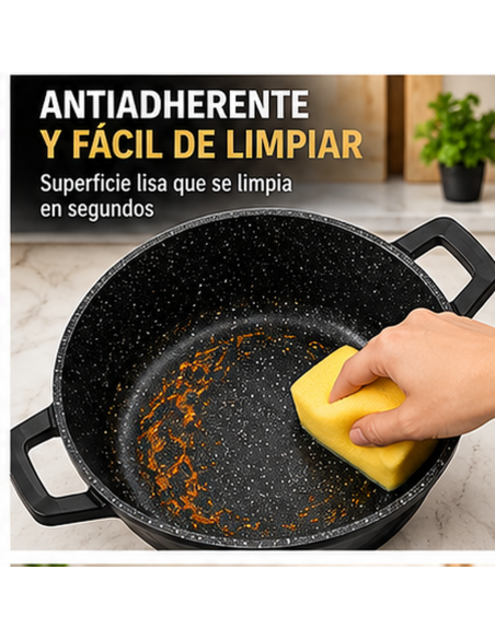 Juego de 3 Ollas Cheffinger DIAC03 Negro 6 Piezas | Rematexprime