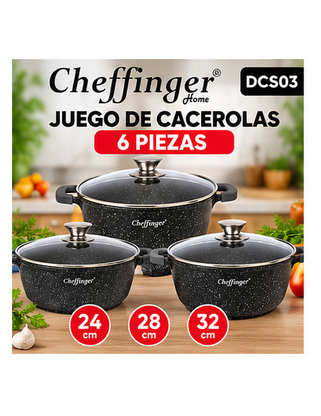 Cacerolas Cheffinger DCS03 24/28/32 cm | Rematexprime