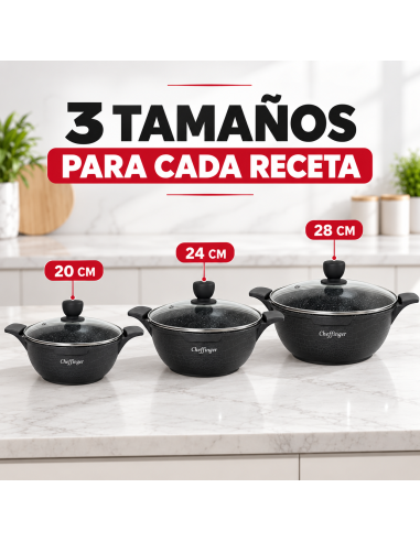 Cheffinger CF-LC01 Black 6 Piezas | Rematexprime