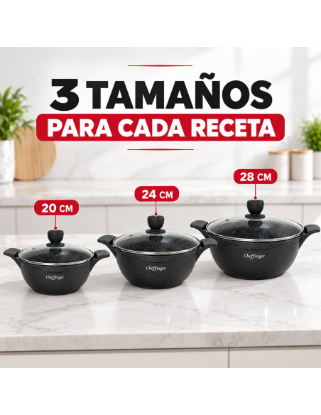 Cheffinger CF-LC01 Black 6 Piezas | Rematexprime