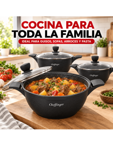 Cheffinger CF-LC01 Black 6 Piezas | Rematexprime