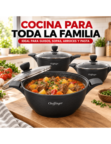 Cheffinger CF-LC01 Black 6 Piezas | Rematexprime