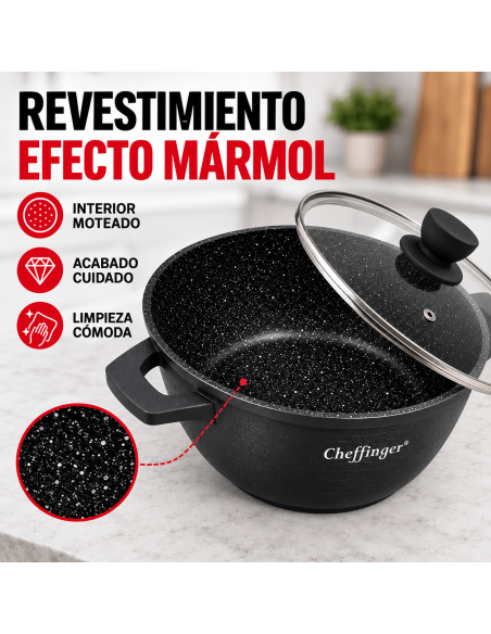 Cheffinger CF-LC01 Black 6 Piezas | Rematexprime