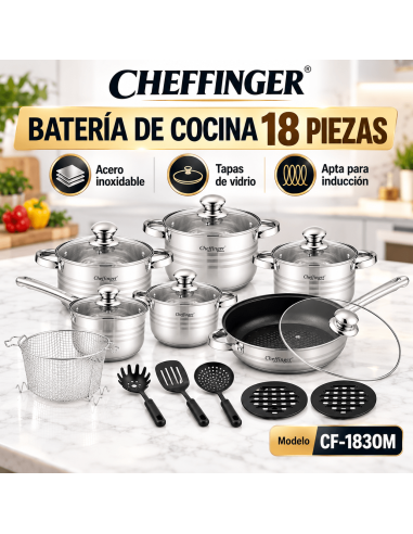 Cheffinger CF-1830M | Batería de Cocina 18 Piezas