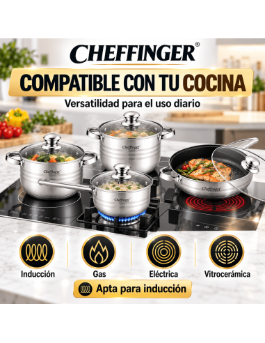 Cheffinger CF-1830M | Batería de Cocina 18 Piezas