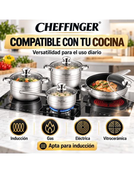Cheffinger CF-1830M | Batería de Cocina 18 Piezas
