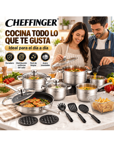 Cheffinger CF-1830M | Batería de Cocina 18 Piezas