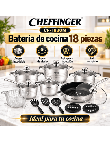 Cheffinger CF-1830M | Batería de Cocina 18 Piezas