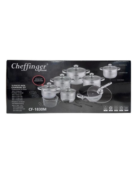 Cheffinger CF-1830M | Batería de Cocina 18 Piezas