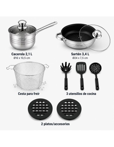 Cheffinger CF-1830M | Batería de Cocina 18 Piezas