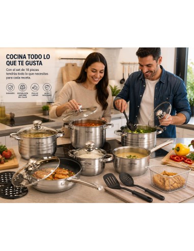Cheffinger CF-1830M | Batería de Cocina 18 Piezas