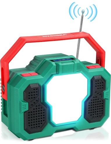 Foco de Trabajo 15W, HYCHIKA Radio Multifuncional Al Aire Libre con 8000mAh