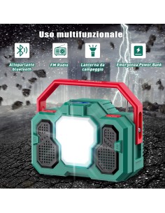 Foco de Trabajo 15W, HYCHIKA Radio Multifuncional Al Aire... 2