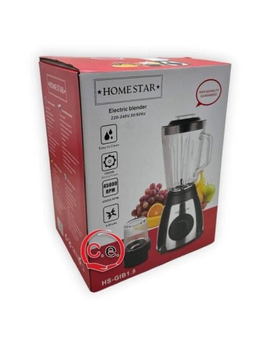 Licuadora HOMESTAR 1.5 Litros vaso de cristal